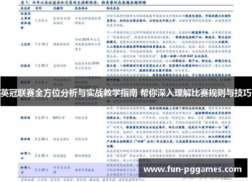 英冠联赛全方位分析与实战教学指南 帮你深入理解比赛规则与技巧