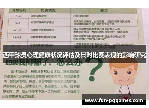 西甲球员心理健康状况评估及其对比赛表现的影响研究